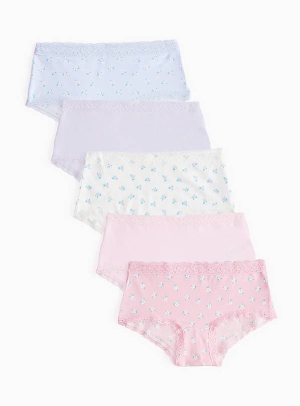 Ditsy Floral Print Short Style Knickers 5 Pack 6-7 years